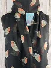 ROBIN BIRD SCARF BLACK