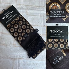 Tootal Vintage Mod Silk Scarf, Black and Gold, BNWT