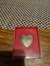 The Variety Club Vintage Gold Heart Pin Badge 1999 Hand Print Collectable In Box