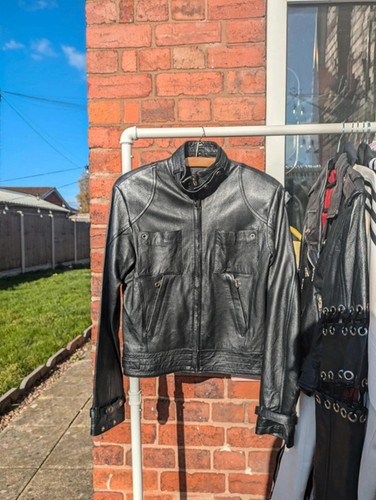 Vintage y2k biker - black, real