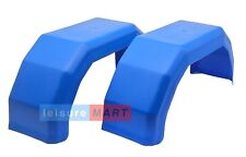 A Pair of 8 Inch Blue Plastic Trailer Mudguards Suitable for 8" Rims
