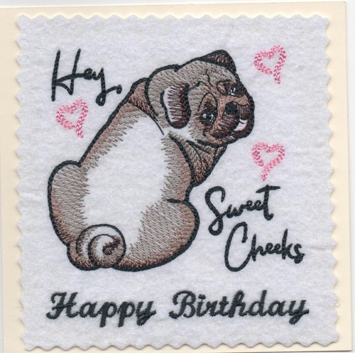 Hand made embroidered birthday - hand,