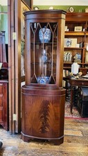 Reproduction Regency style mahogany corner display cabinet - #9071