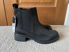 NEW Real Leather Asda George Ladies Black Chelsea Style Boots Size 6.5