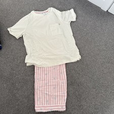 Ted baker  Pajamas Pink & Cream Stripe With Blue Edges Uk 14