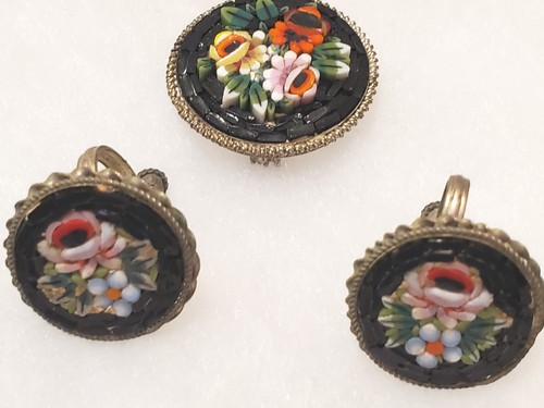 Earrings brooch set - set, "