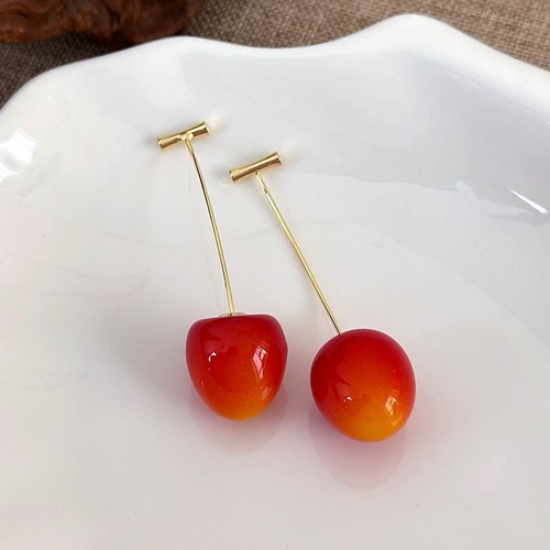 Sweet red cherry earrings - sweet,