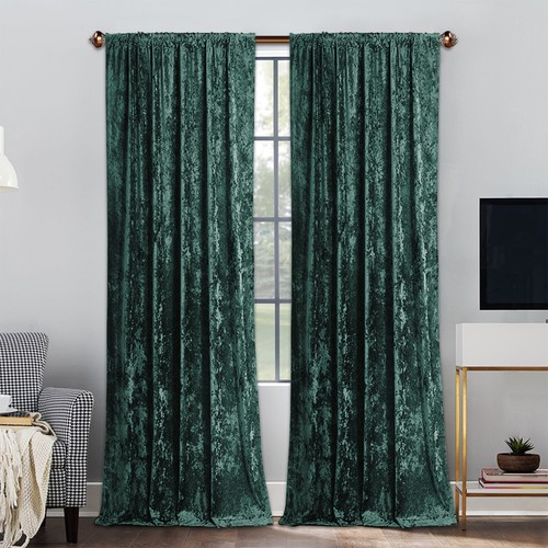 Crushed velvet curtains rod - velvet,