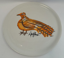 Vintage Bo Frost Italian Stoneware Pizza Plate Picasso Style Bird 31cm A32 B516