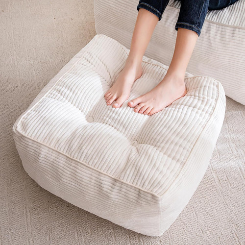 Square stuffed pouf ottoman - square,