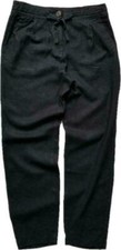 NEXT CASUAL Black Woman's Tapered Leg Linen Blend Trousers SZ 8/22 ONLY £12.95