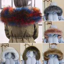 Winter Fur Collar Scarf Trim for Coat Down Faux Fur Jacket Hood Scarf Shawl Wrap