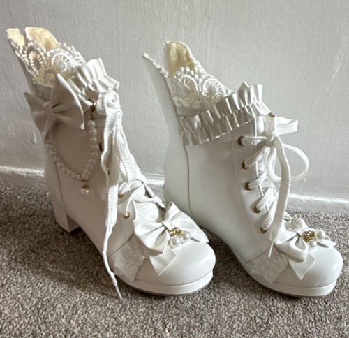 Women white lace ankle - white,
