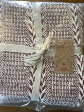 Ian Snow  Hand Crafted Cotton Weave Throw Blanket Colour Burgundy