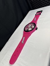 Hello Kitty Large Giant Watch Style Wall Clock PINK Retro Vintage Collectable 