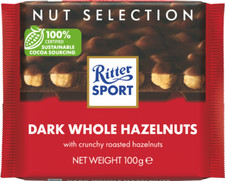 Ritter Sport Nut Perfection Whole Hazelnut Dark Chocolate 100g- Pack of 3