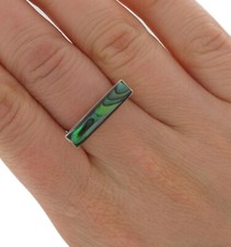 Paua Shell Sterling Silver Women Ring Adjustable Made in New Zealand