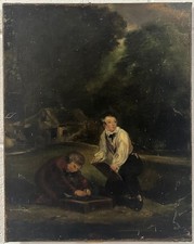 English School (19TH Cen-ry) : The Mischievous Pair , Oil On Canvas