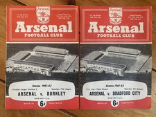 Arsenal Home Programmes 1961/62 - Select from the drop down menu