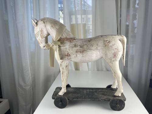 Antique wooden horse wheels - on,