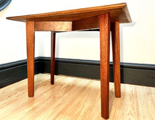 Vintage Mid Century Handmade Wooden Side Table Teak Tone 42H x 55L x 35D cm