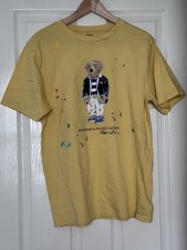 Authentic POLO Ralph Lauren Bear Yellow Short Sleeve T-Shirt  Woman’s XL  (RL27)