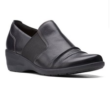 Clarks Un Structured Ladies ROSELY STEP Go Black Leather Shoes 3.5 D / 36 