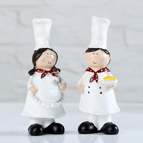 Resin couple chef figurine - resin,