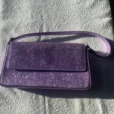 H&M Sparkling Purple Women’s Small Handbag Clutch Evening Bag Purse Party Gift