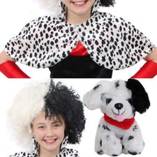 KIDS DALMATIAN CAPE, WIG AND