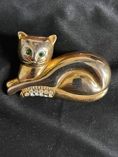 Vintage Gold Tone Cat Brooch