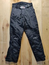 RST BLACK MOTORBIKE TROUSERS size SMALL MENS NYLON BELTED BIKER MOTO SAFETY