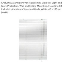 Gardinia 25mm Aluminium Venetian Window Blind 40 x 175cm - white-see description