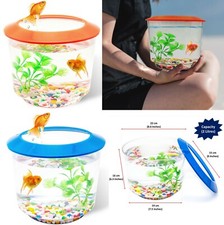 Goldfish Small Fish Bowl Fish Tank Starter Kit Aquarium Gravel Ornamental Plant