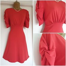 Vintage 1940s Style Red Stretchy Swing Dress Size UK 20 