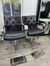 Salon Hairdressing Chairs Good Condition. Separate Foot Stools.
