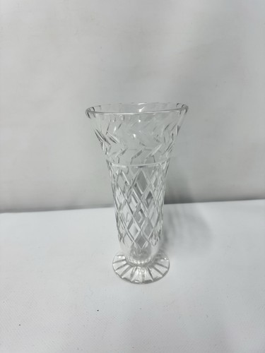 Cut glass vase trumpet shape - vase,