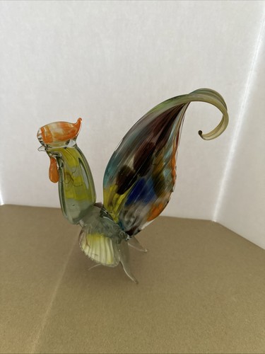 Art glass rooster cockerel - glass,