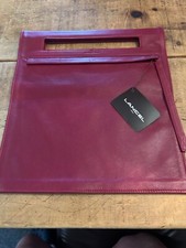 Lancel red leather clutch bag