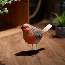 2pcs Figurine Decor Patio Door Resin Robin Bird Garden Ornament Pond