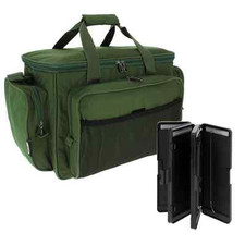 CARP COARSE FISHING TACKLE BAG INSULATED HOLDALL + 72 WAY RIG WALLET HAIR RIGS