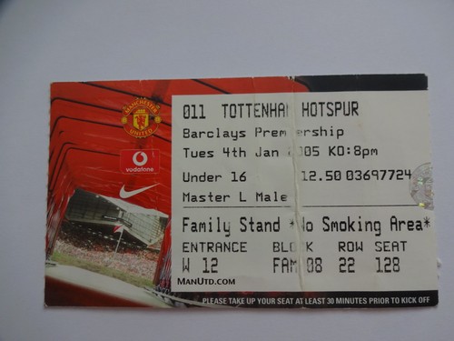 Ticket stub manchester - ,