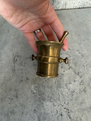 Apothecary jar brass solid - apothecary,