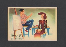 Vintage MYRNA LOY WILLIAM POWELL Coloured Comic Re-Pro "Postcard"