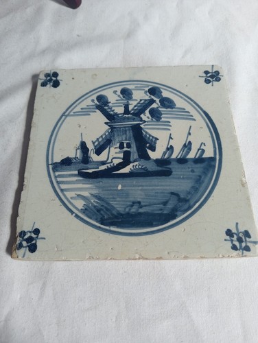 Antique delft tile windmill - -,