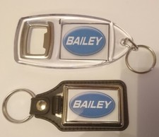 BAILEY CARAVAN MOTORHOME LOGO LEATHER & BOTTLE OPENER KEYRING SET spare Parts