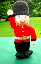 Vintage 100% Hand Knitted Guardsman Doll, Mascot c1980's