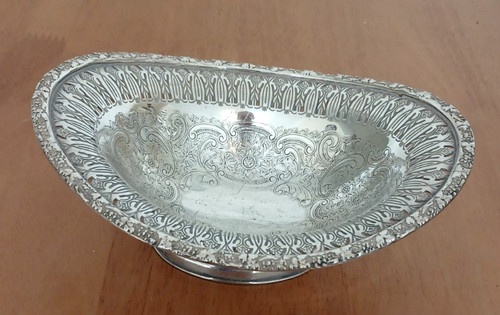 Ornate vintage oval silver - oval,