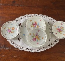 Schumann Arzberg Bavaria Reticulated Floral Dessert & Serving Plates; Set Of 7