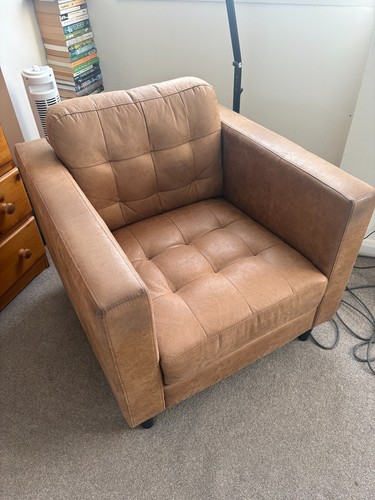 Leather look armchair - look,